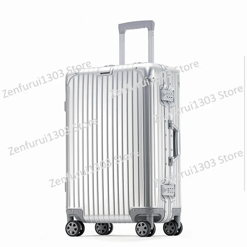 All-aluminum magnesium alloy trolley case 22-inch metal men's and women's universal wheel suitcase 26-inch  suitcase