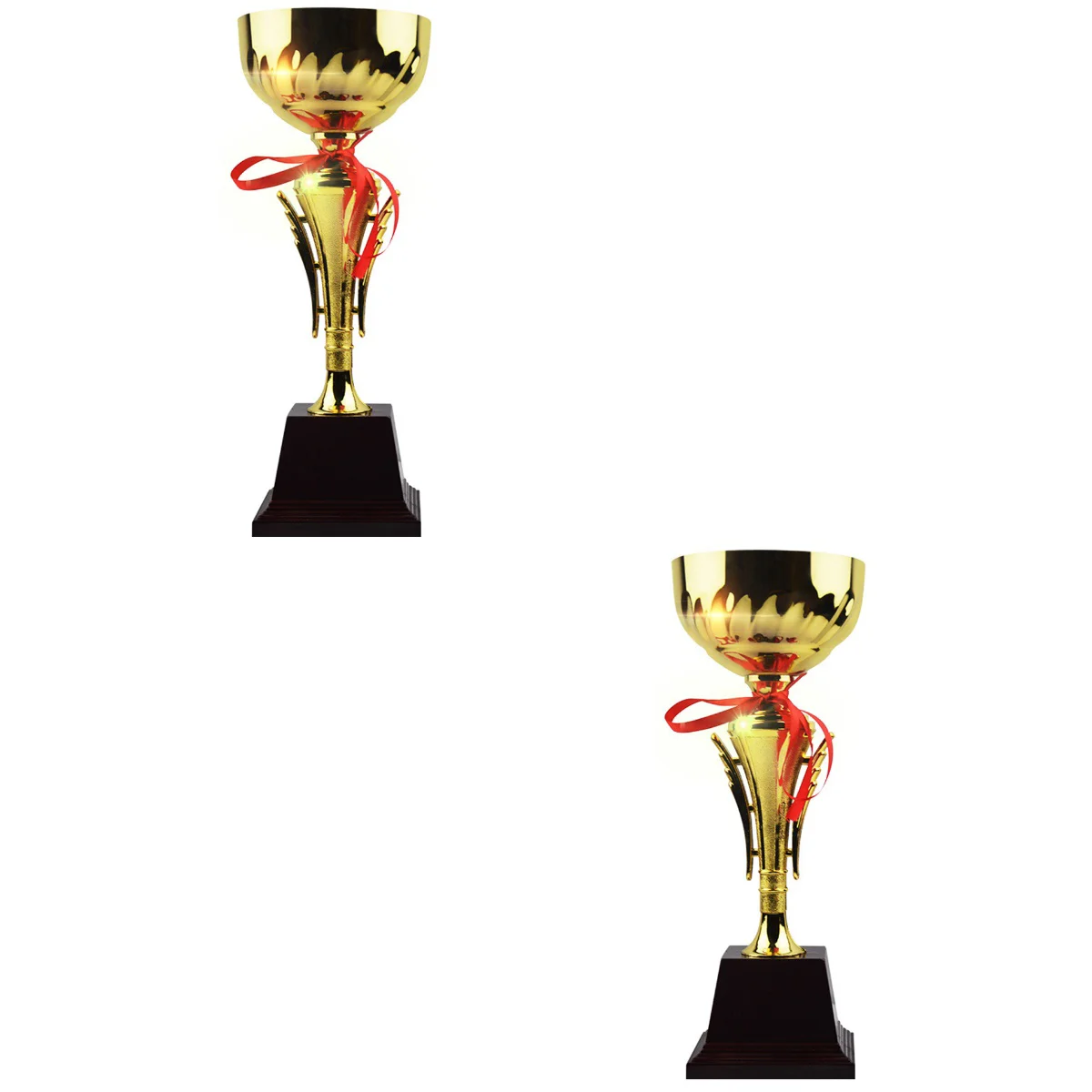 

2 pcs Sports Match Alloy Trophy Metal Trophy School Tournament Honor Trophy for Competition Ceremony (365cm)