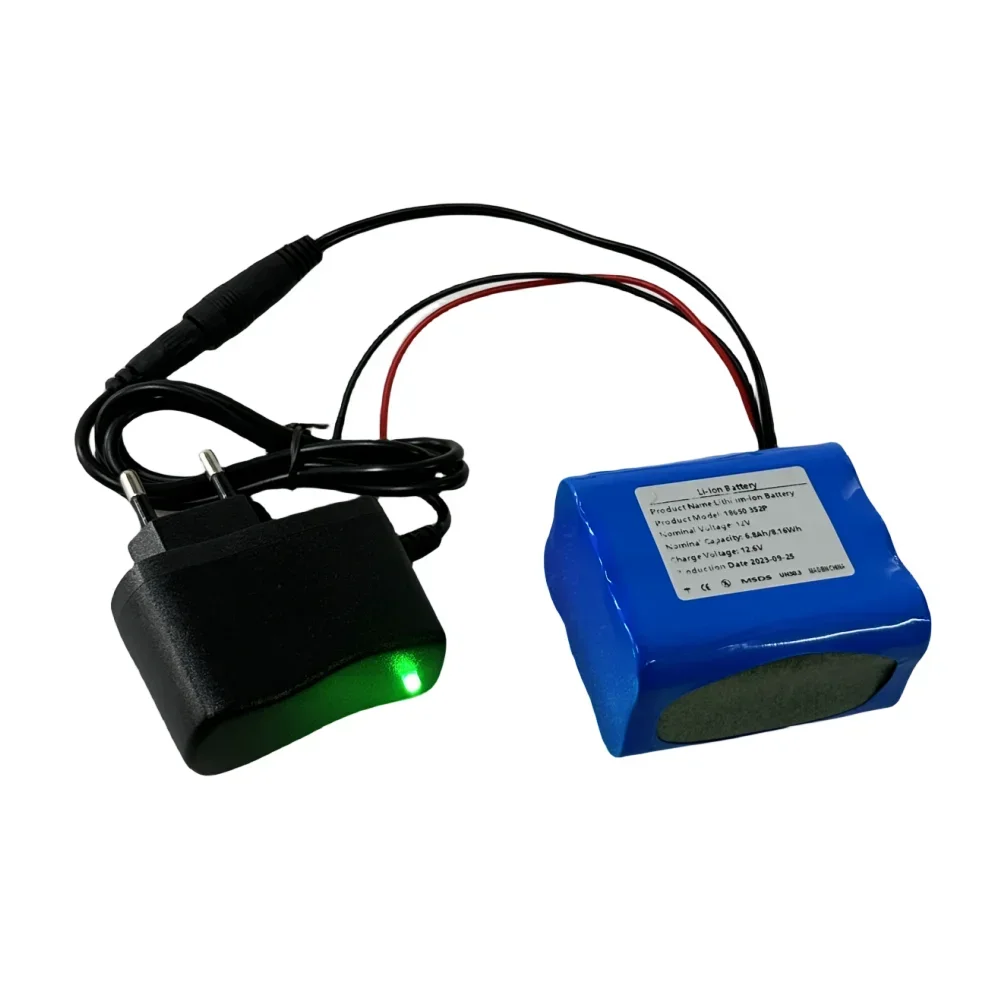 새로운 100% 18650 3S2P 12V 6800mAh 충전식 리튬 이온 배터리 팩 12.6V 충전 배터리 + 충전기