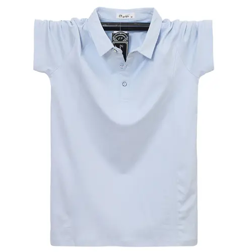 Summer Short Sleeve Polo Shirts Men Plus Size 7XL Solid Color Casual Fashion Stretch Polo Shirt Male Big Size 7XL - Image 2