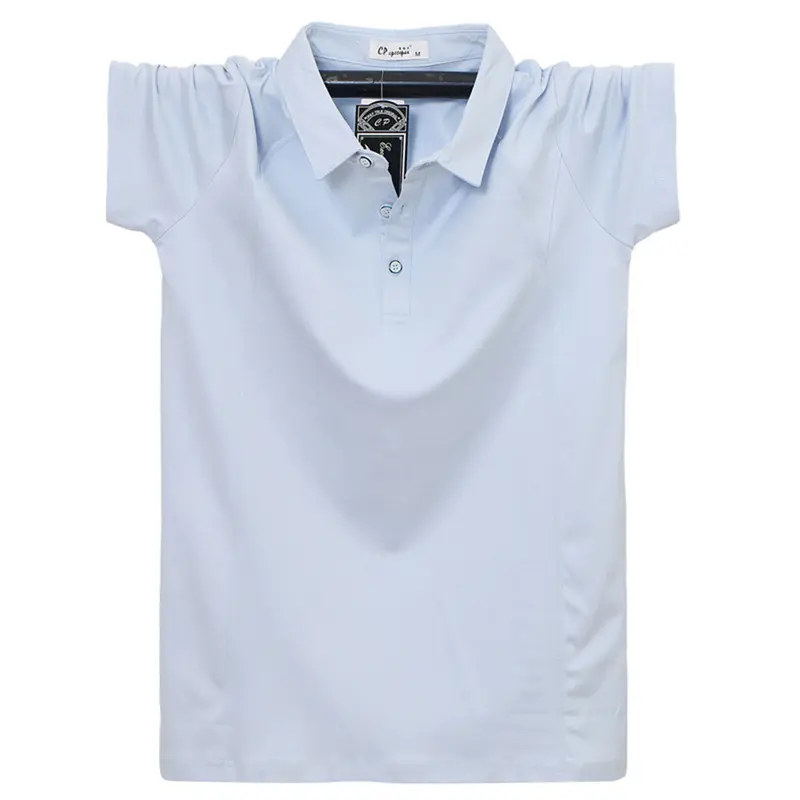 Summer Short Sleeve Polo Shirts Men Plus Size 7XL Solid Color Casual Fashion Stretch Polo Shirt Male Big Size 7XL - Image 2