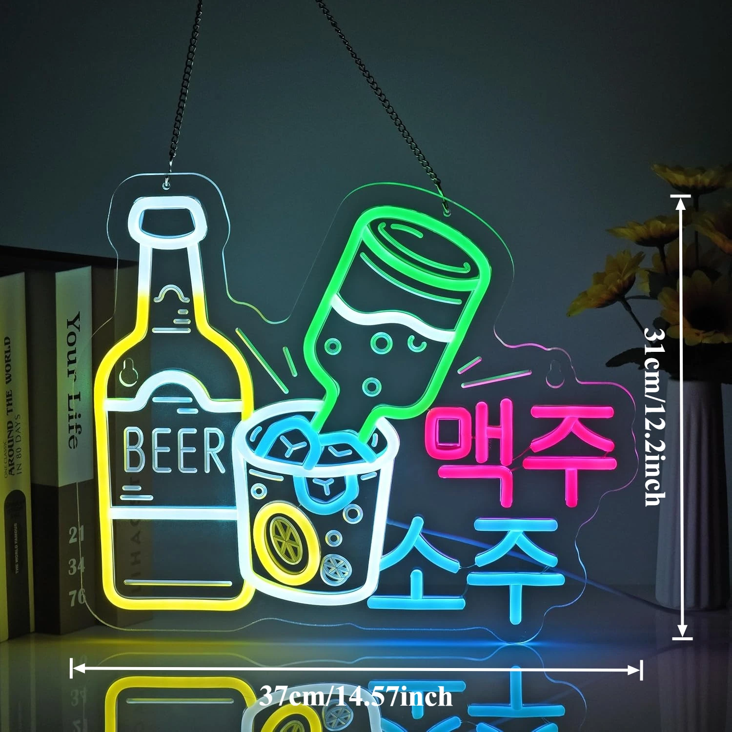 الكورية السوجو البيرة النيون أضواء LED عكس الضوء ل Izakaya مطعم بار كاريوكي متجر مطعم رجل الكهف ديكور USB بالطاقة