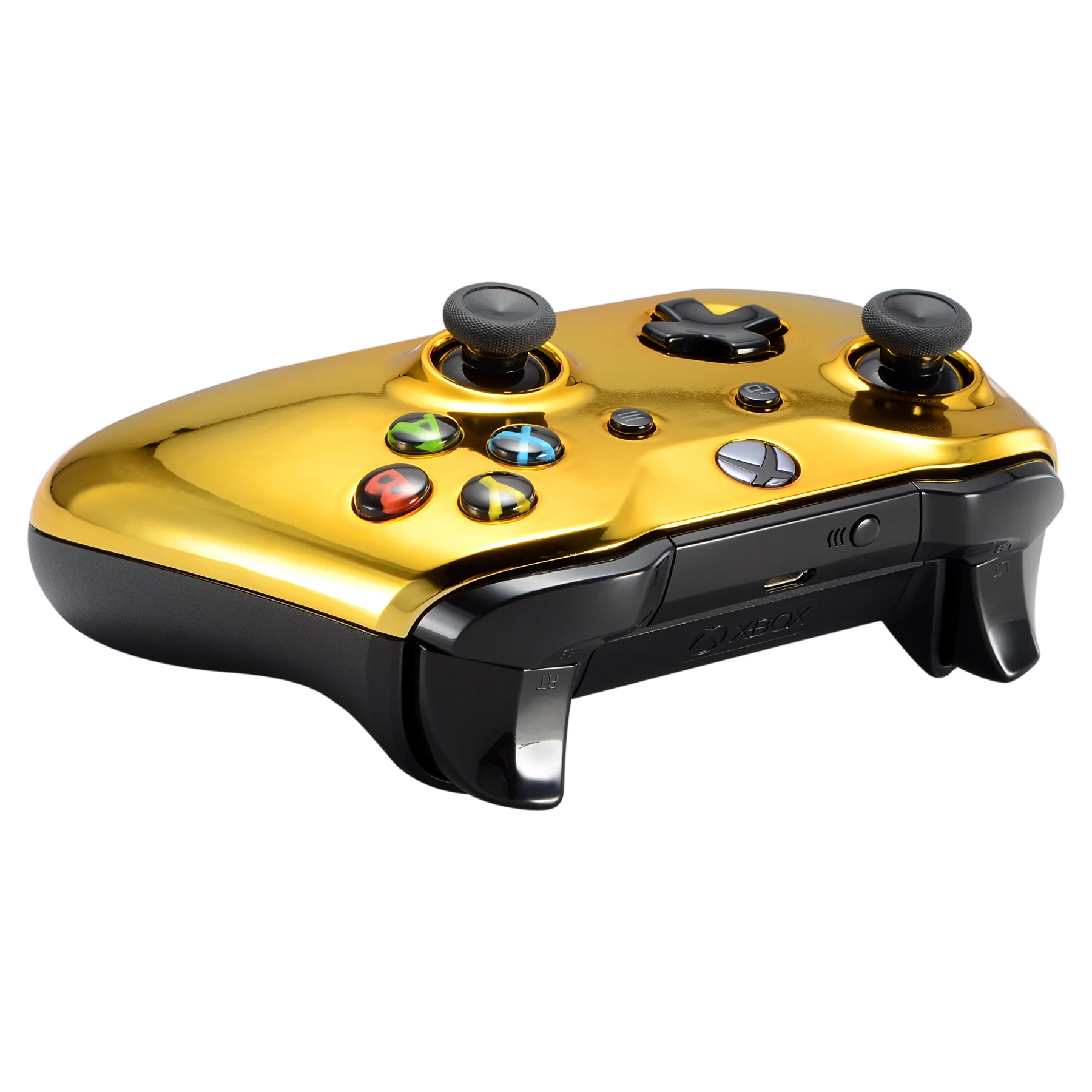 EXtremeRate superior Shell Habitação, peça de reposição para Xbox One S, One X Controller, Chrome Gold, modelo 1708