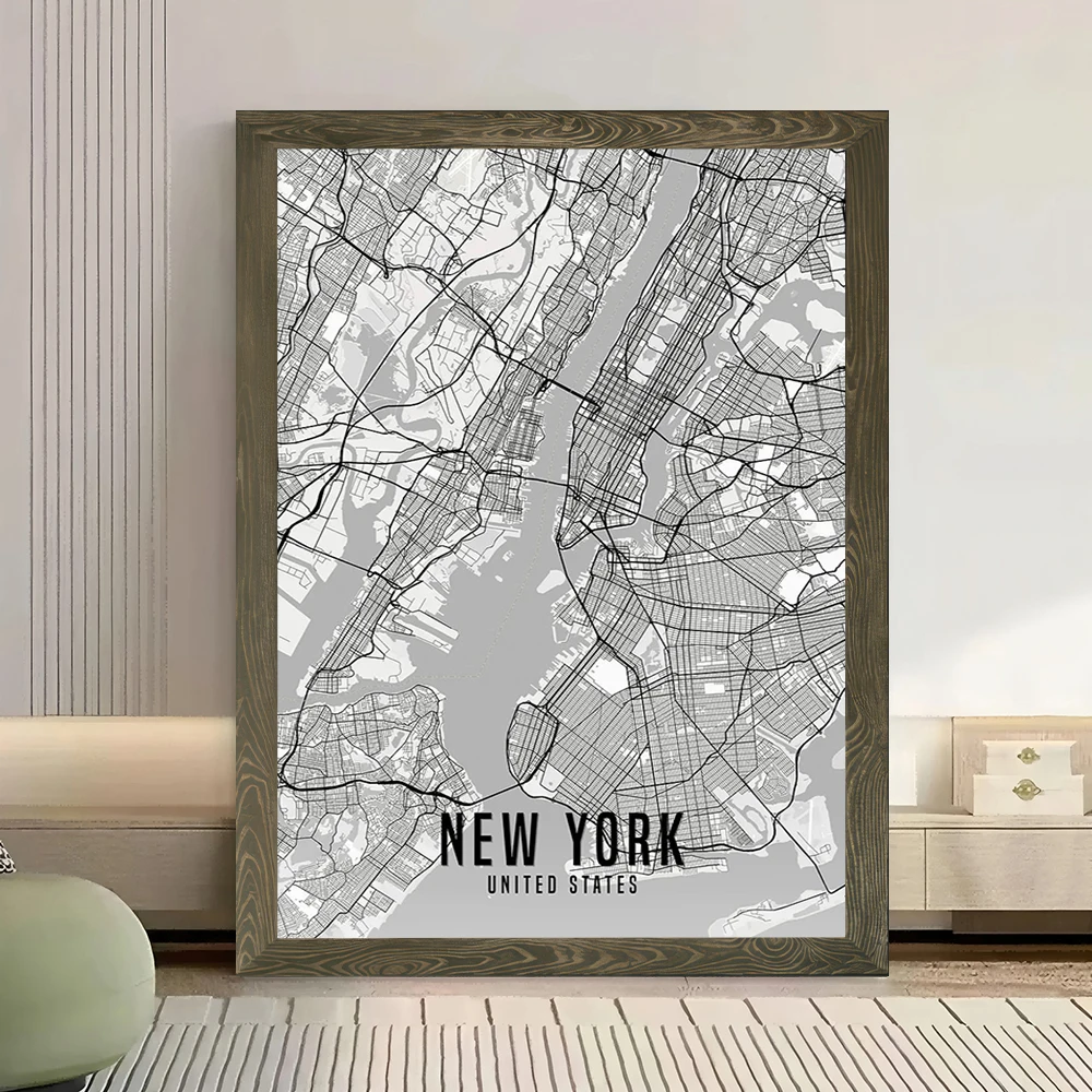 Plakat z mapą Nowego Jorku (US – Custom Map Poster recenzja i cena