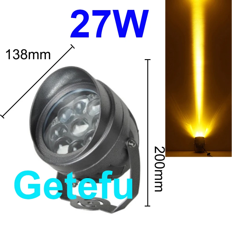 Neue LED-Rasenleuchte 10W/24W 27W Wandfluter Wasserdichte Flutlichter Schmaler Strahl Spotlampe Außenbeleuchtung 100-240V 24V – Detail 8