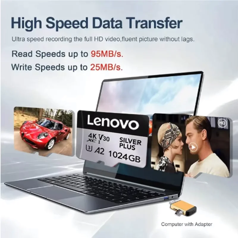 Original Lenovo Large Capacity Micro TF SD Card 64GB/128GB U3 4K Flash Memory Card for Phone Camera Tablet PC Switch 256GB/512GB