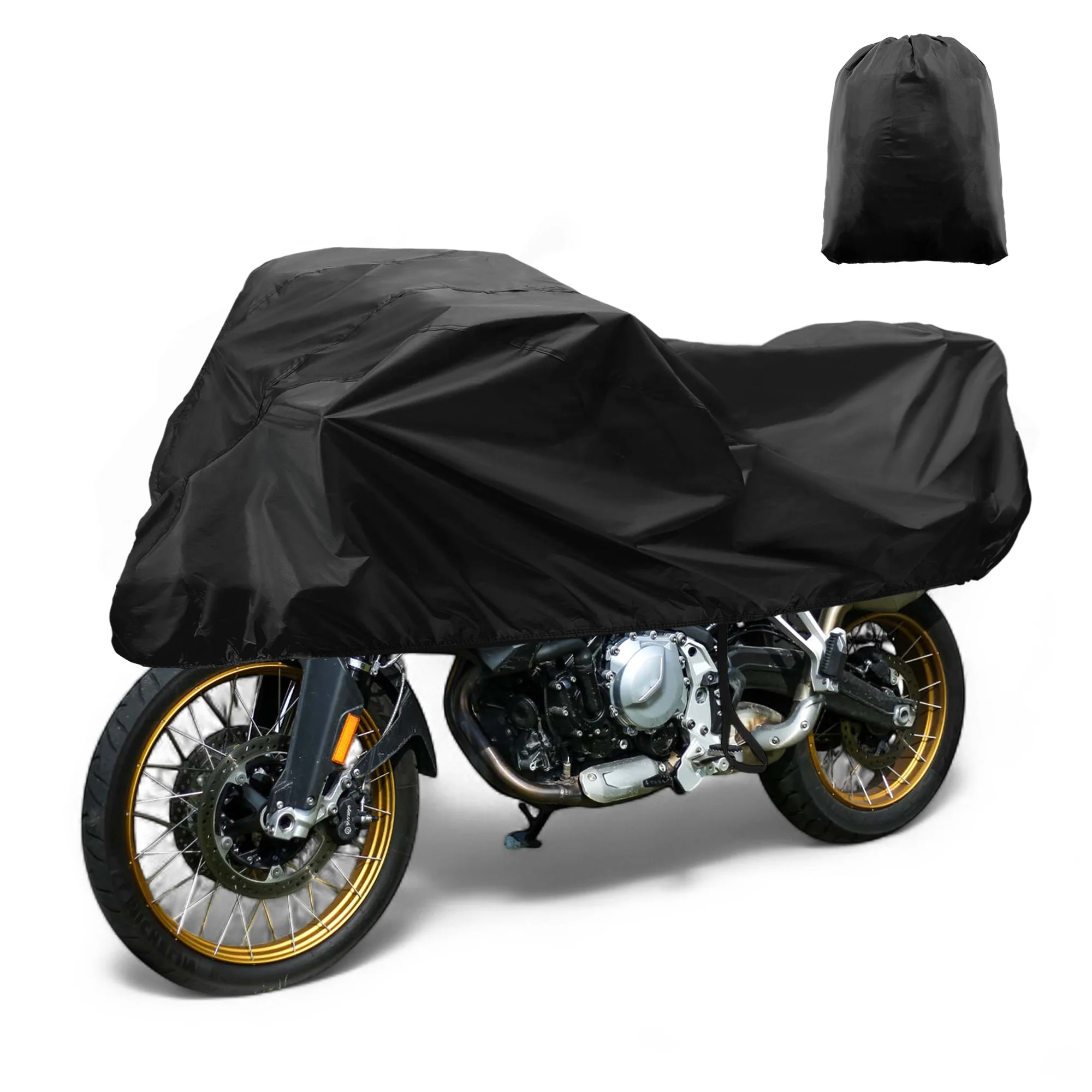UXCELL Motorcycle Cover Outdoor Waterproof Motorbike Cover Half Cover 420D-PU Black Silver Protection Sun Rain Anti-UV Cover