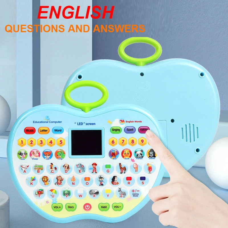 Kids Tablet Toddler Learning Pad with LED Screen Teach Alphabet Numbers Word Music Math Development Interactive Electronic Toy