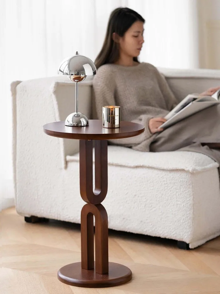 

Medium and retro solid wood tea edge few household sofas small round tables shelves mobile bedside tables minimalist art