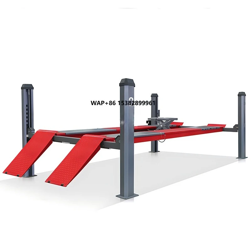 Professional Four Column Car Lift Jack 4t Chain Structure 4 Post Car Lift Wheel Alignment Hydraulic Auto Lift Vehicle Equipment