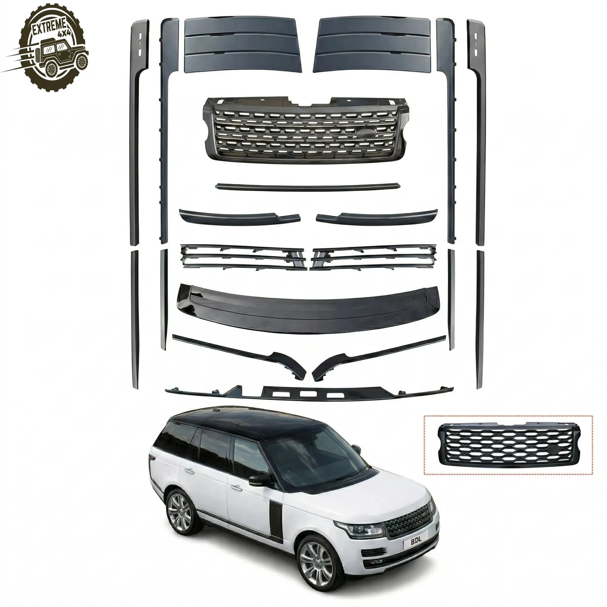

Gloss Black Body Kit Trim for Land Rover Range Rover L405 Vogue 2013 2014 2015 2016 2017 Black Version