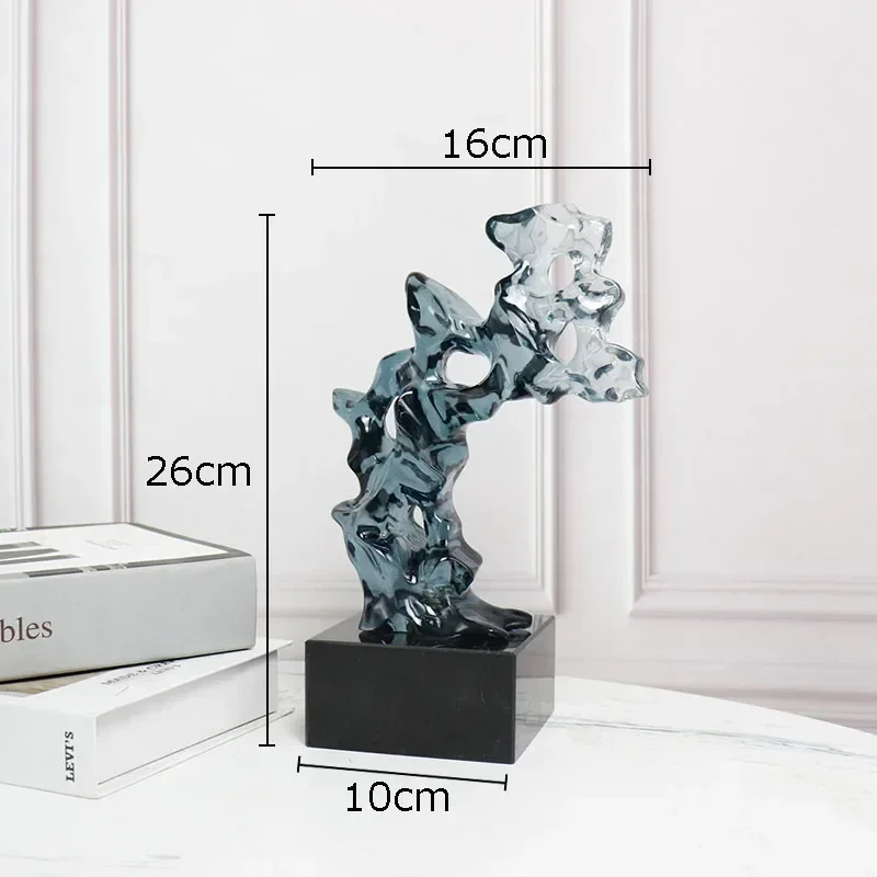 Living Room Decoration Modern Home Decor Transparent Taihu Stone Rockery Creative Resin Crafts Sculpture Desk Ornaments Artwork