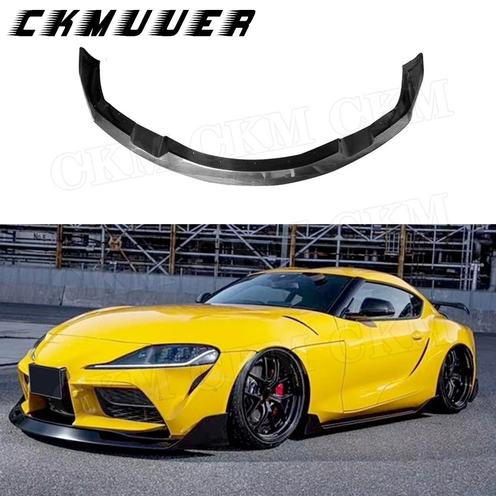 

Спойлер-сплиттер переднего бампера CKMUUER из карбона для Toyota Supra A Style 2019-2020, комплект обвеса, накладка на бампер