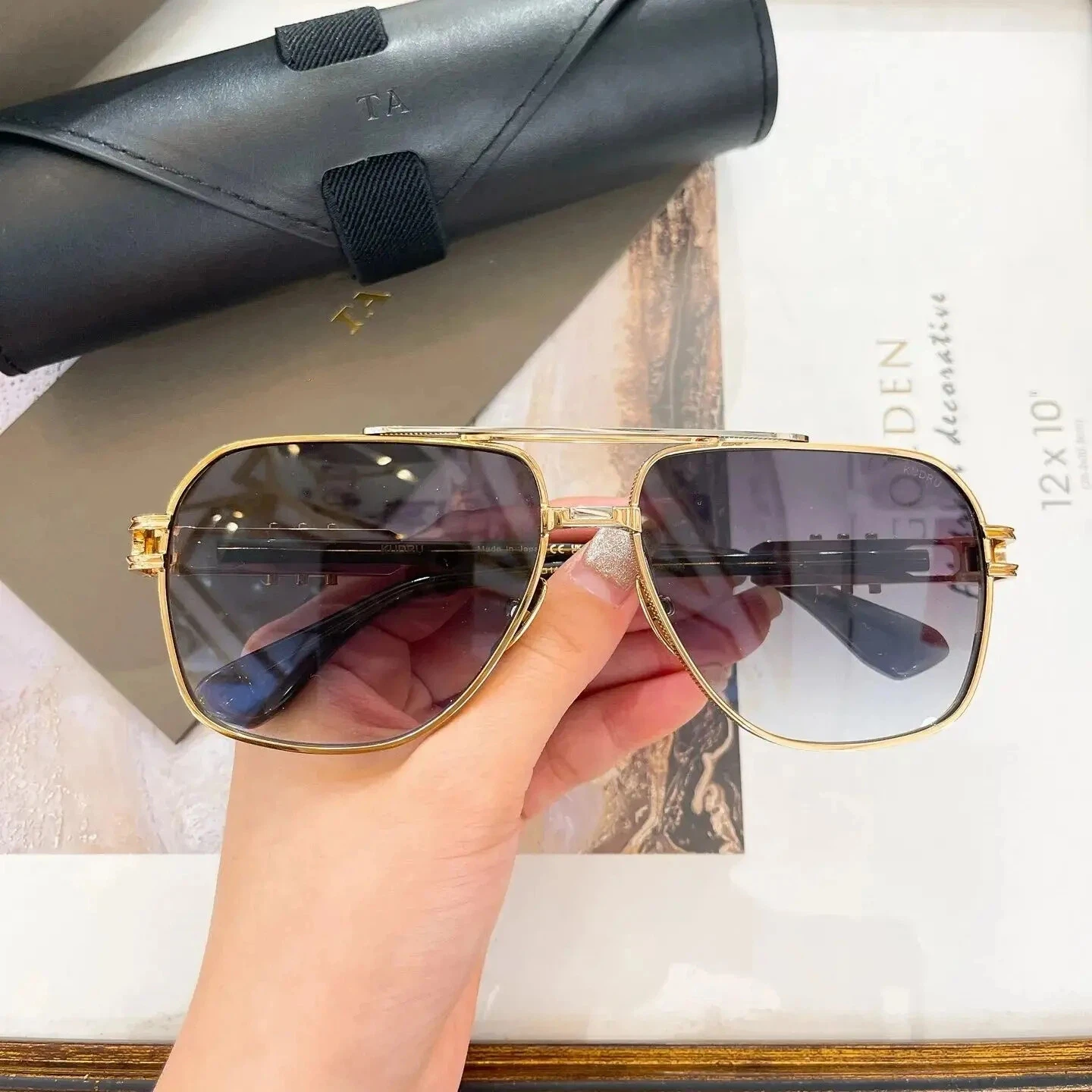 

Original Factory For DIYTA DT KUDRU DTS436-A With Brand Box Retro Gradient Purple Lenses Driving Anti-Glare Men Women Sunglasses