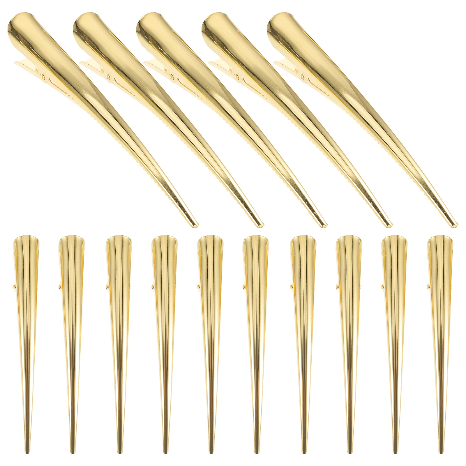 

15pcs Large Hair Accessories Metal Gold Alligator Clips Stainless Steel Women DuckBilled Flat Stylist Hair Pins For