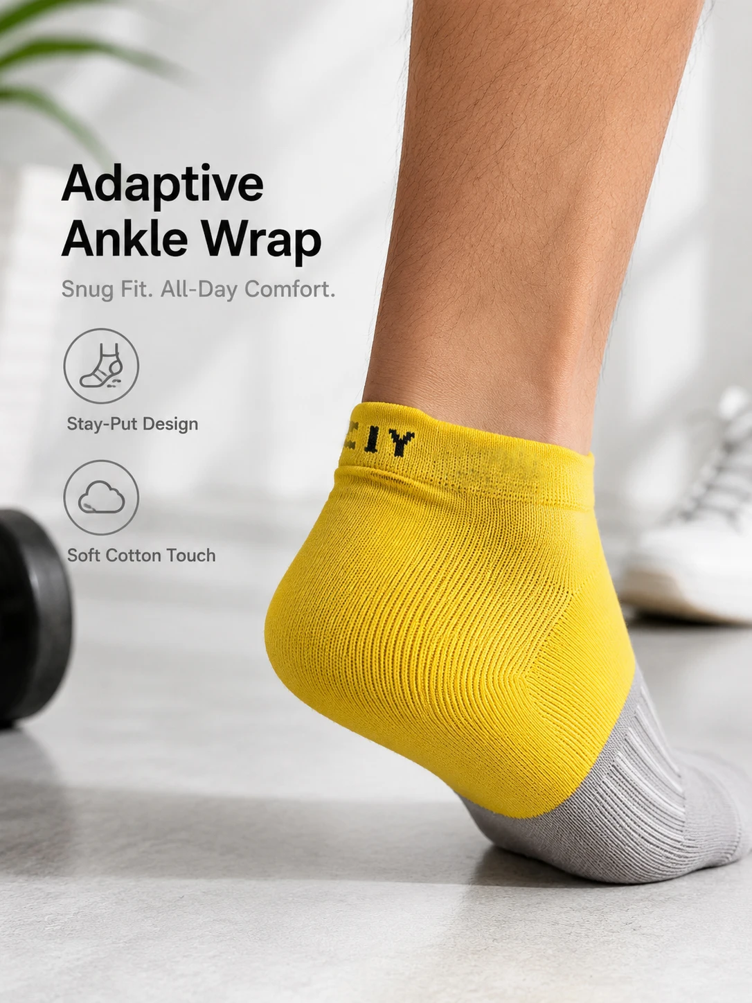 1/4/6Pairs Men's Color Block Ankle Socks Breathable Combe Cotton Cushioned Low Cut Sports Running Non Slip Moisture Wicking Gift view 5