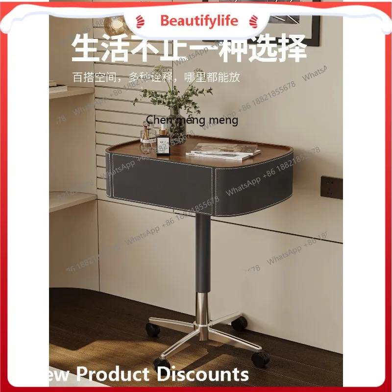 c139 Medium-style small bedside table with movable lifting side several small household models with wheels