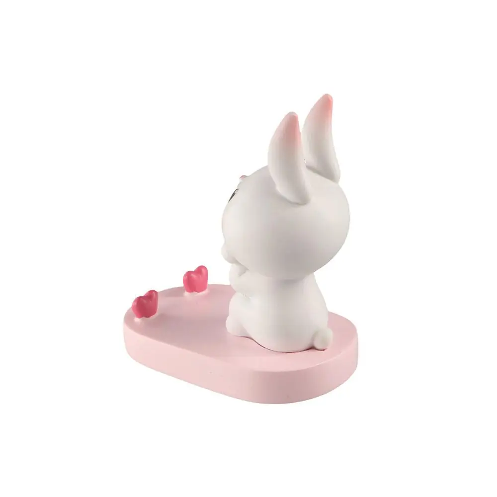 Resin Rabbit Phone Stand Multi-functional Anti-slip Cat Mobile Phone Holder Portable Cartoon Cat Desk Lazy Bracket