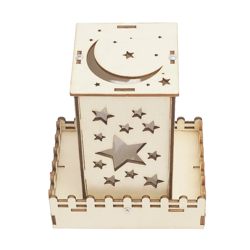 Wooden Colorful Star Lights 3D Puzzle DIY Science Building Educational Assembly Model Toy