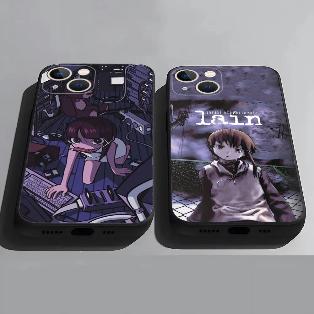 Serial Experiments Lain Phone Case For Apple iPhone 16,15,14,13,12,11,Pro,X,XS,Max,XR,Plus,Mini Soft Black Cover