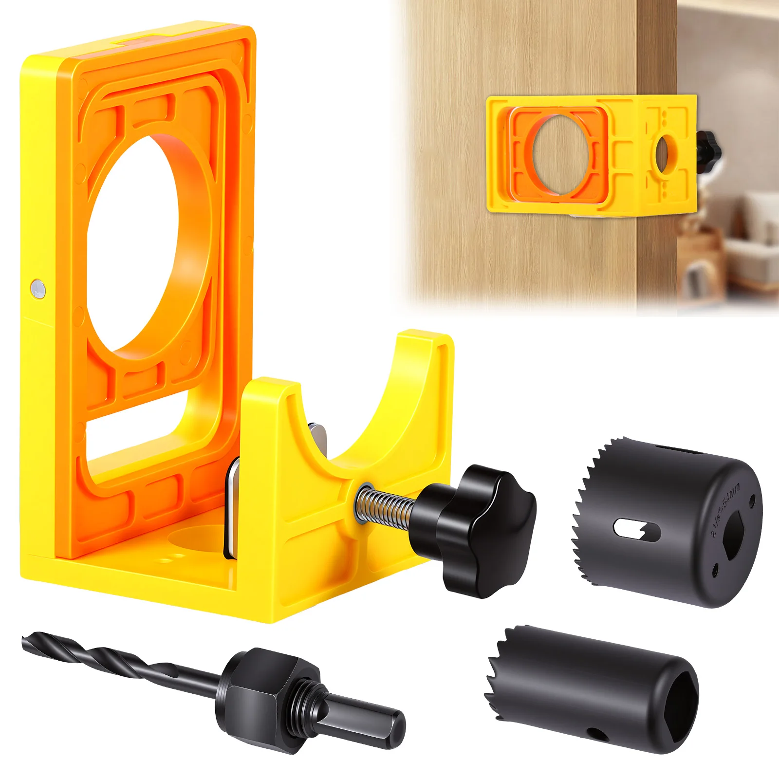 Door Lock Installation Kit Deadbolt Jig for 1-3/8