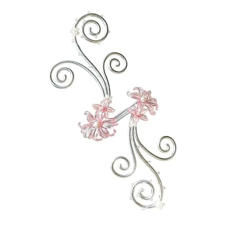 31BB Statement Armlet Jewelry Floral Upper Arms Cuff with Polished Metal Scroll Vine Detail for Festival and Party Outfits