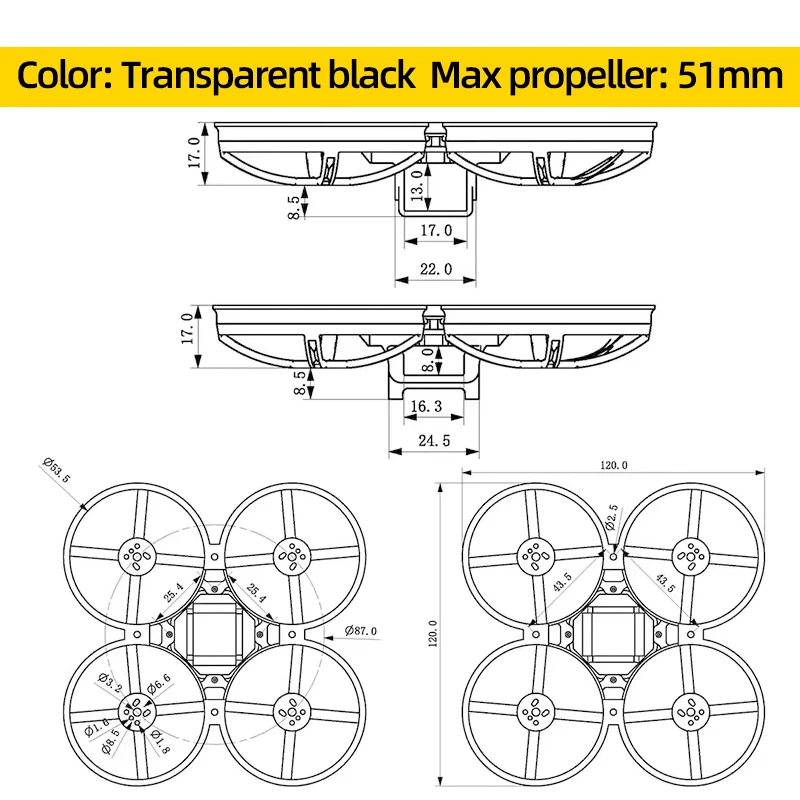 Happymodel Mobula8 85mm FPV Drone Frame KIT Mobula 8 For Micro RC FPV Whoop Quadcopter Drone 1-2S Tinywhoop Model New Original