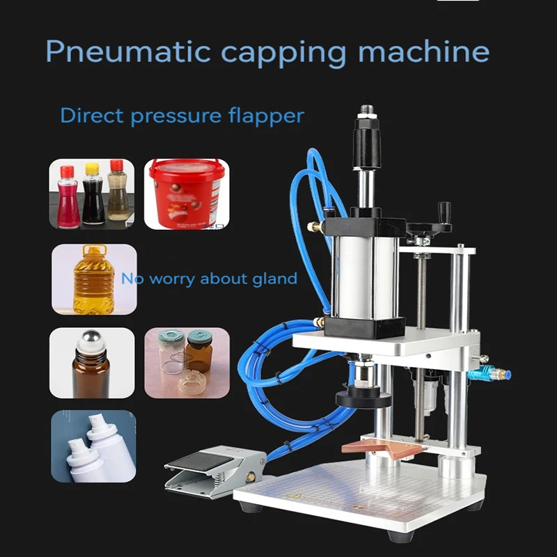 WT-70ZC Pneumatic Small Bottle Cap Pressing Machine Crown Capper Milk Powder Tin Cosmetics Bottle