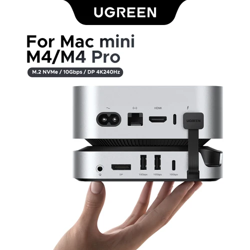 UGREEN USB HUB Mac Mini estación de acoplamiento tipo C a DP 4K240Hz M.2 NVMe SSD ranura 10Gbps USB-A divisor SD y TF 3,5 MM para Mac Mini M4