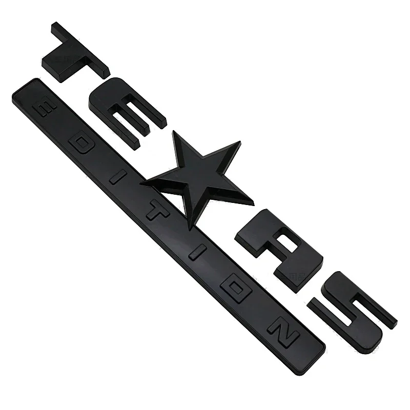 3pcs Glossy Black Texas Edition Star Logo Emblem for Chevy Silverado GMC Sierra Cadillac
