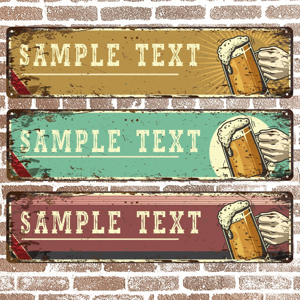 

1pc 3 colors beer drinking Personalized Name Metal Painting Iron Poster For Bar Decor For Coffe Shop Décor