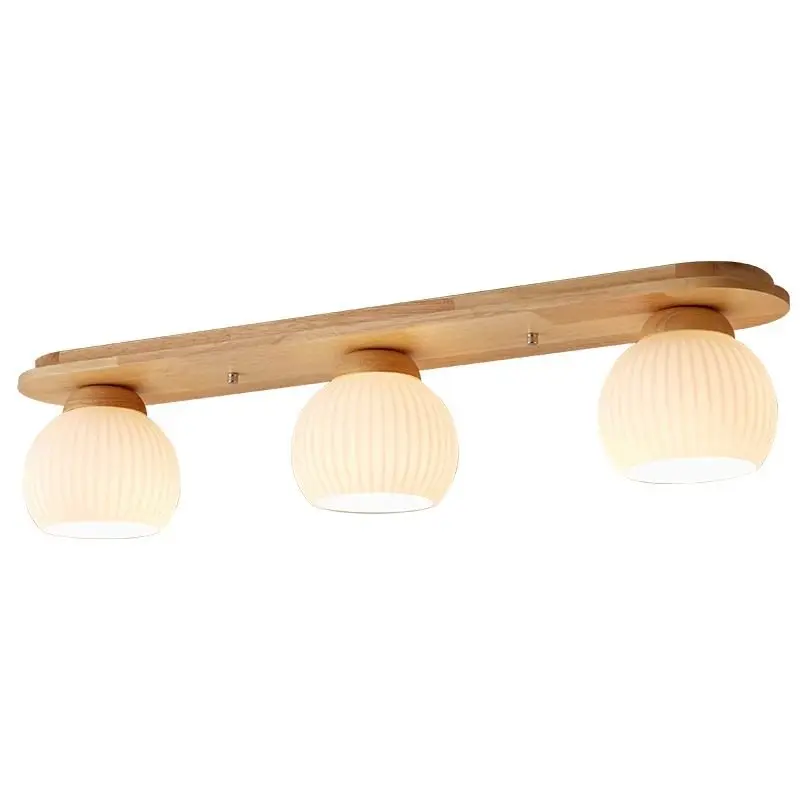 Natural Wood Style Corridor Aisle Light Balcony Ceiling Light Entryway Long Strip Light