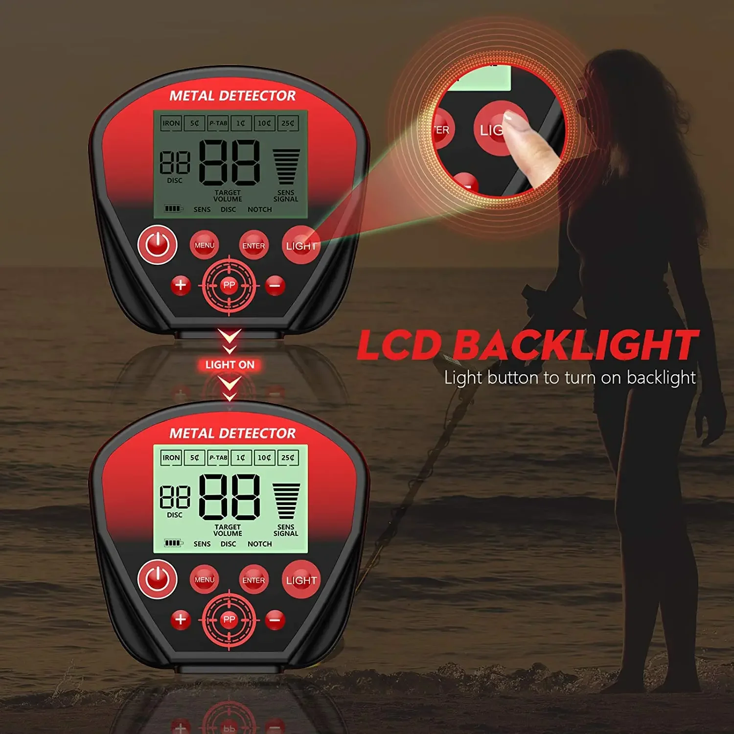 820KK LCD Large Screen Metal Detector Handheld Easy Installation High Sensitivity High Accuracy Metal Detecting Tool
