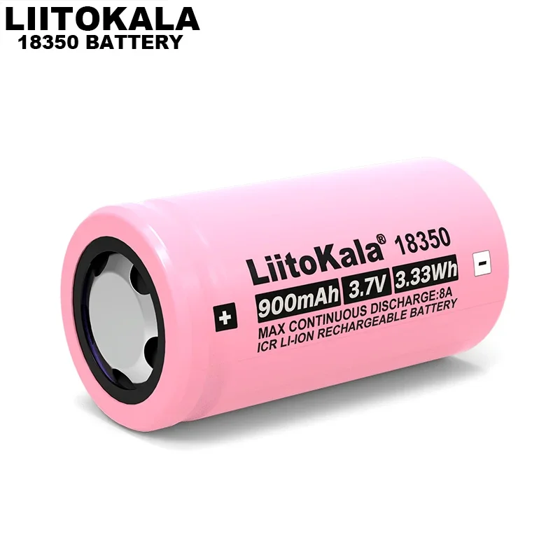 Liitokala ICR 18350 lithium battery 900mAh rechargeable battery 3.7V power cylindrical lamps electronic cigarette smoking