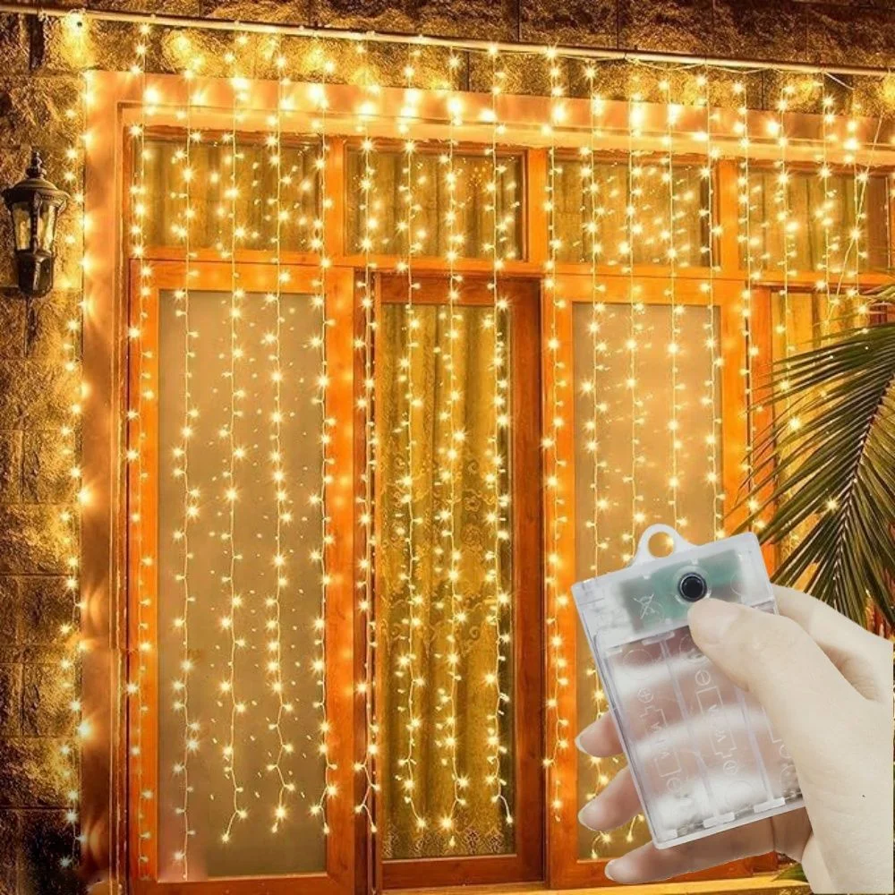 

Wedding Birthday Party Decor LED Curtain Light String Battery Power Ramadan Decoration for Home Valentine's Day Eid Mubarak