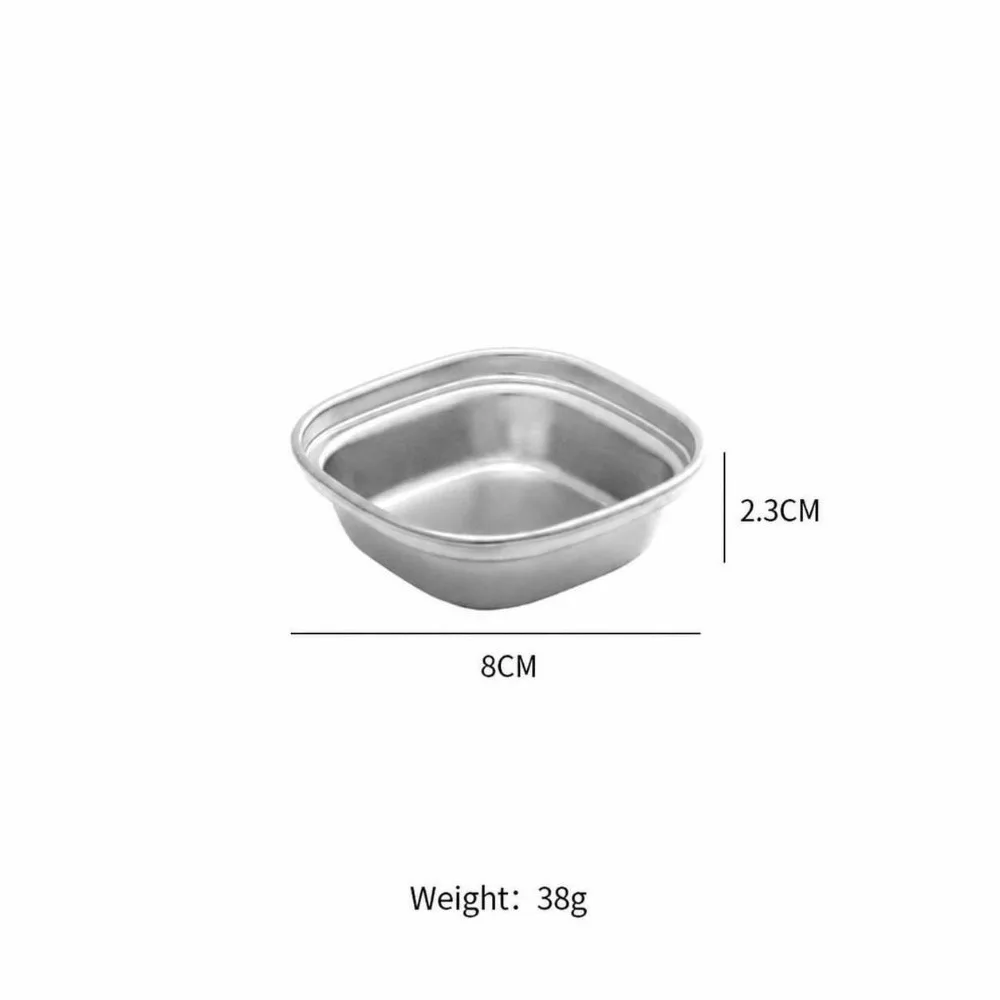 Korean Style 304 Stainless Steel Sauce Bowl Silver/Gold Anti Rust Dipping Dish Divided Compartments Serving Tray Seasoning Use