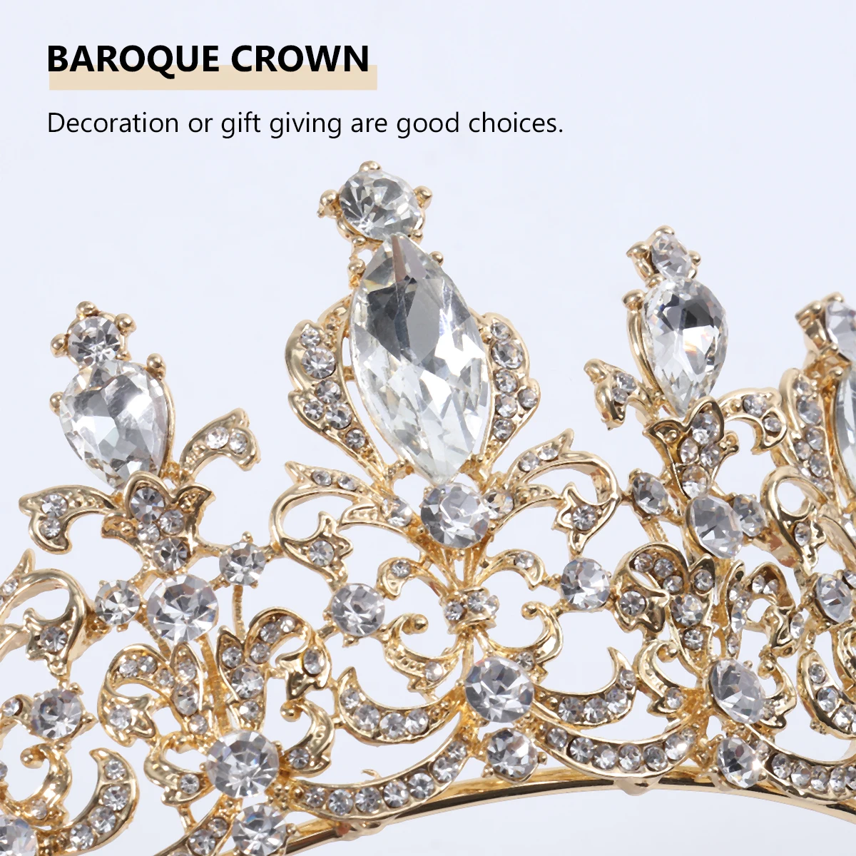 

European Style Crown Wedding Headband Vintage Rhinestone Tiaras Bridal Headdress Photoshoots Ceremonies Exquisite Design Hair