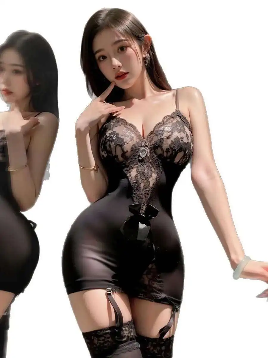 ランジェリーキャミソール、セクシーなレースワンピースクリスタルドレスエレガントなメッシュレース甘いタンクミニドレス 2025 新しいファッション女性 WFF7