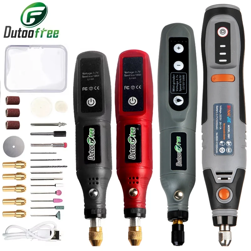 USB Cordless Drill DIY Mini Rotary Tool Woodworking Engraving Pen Wireless Electric Drill With 24PCS Accessory 3 Styles Choose
