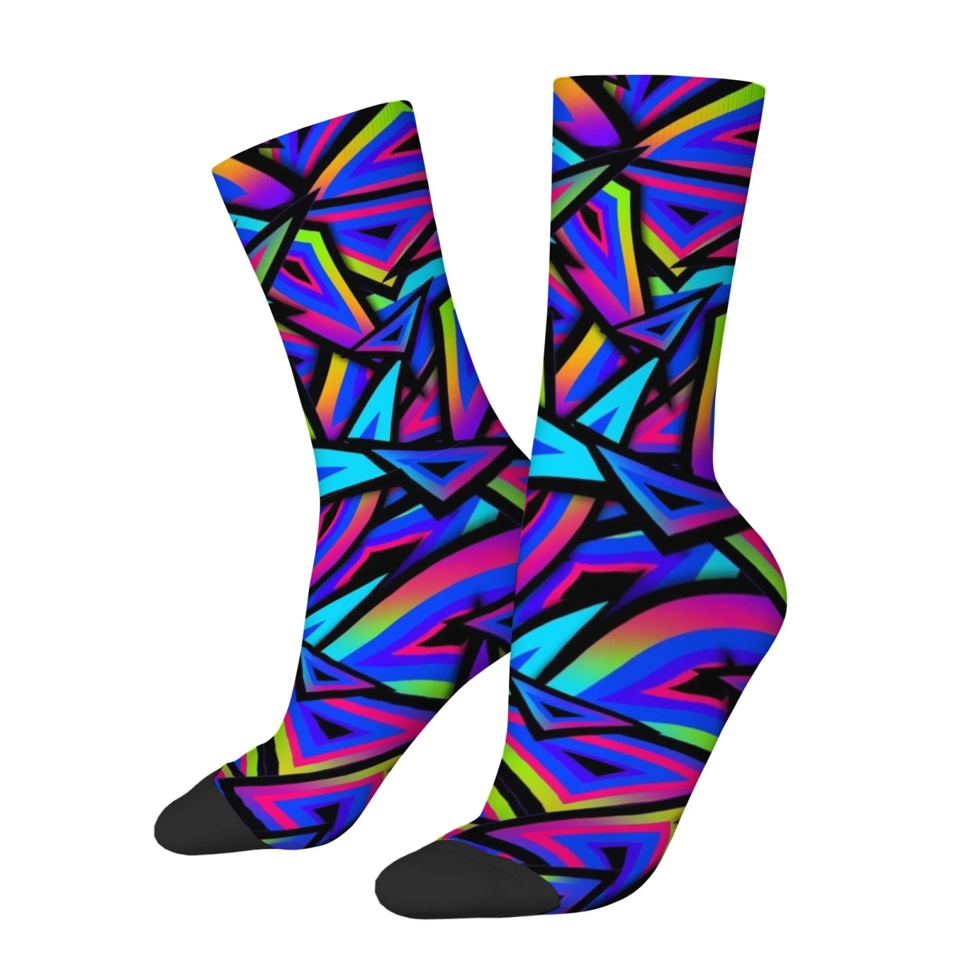 Novel and Colorful Ruler-print Men's Socks Skin-friendly Non-slip Breathable Socks Street Style Hip-hop Fashion Quirky Socks