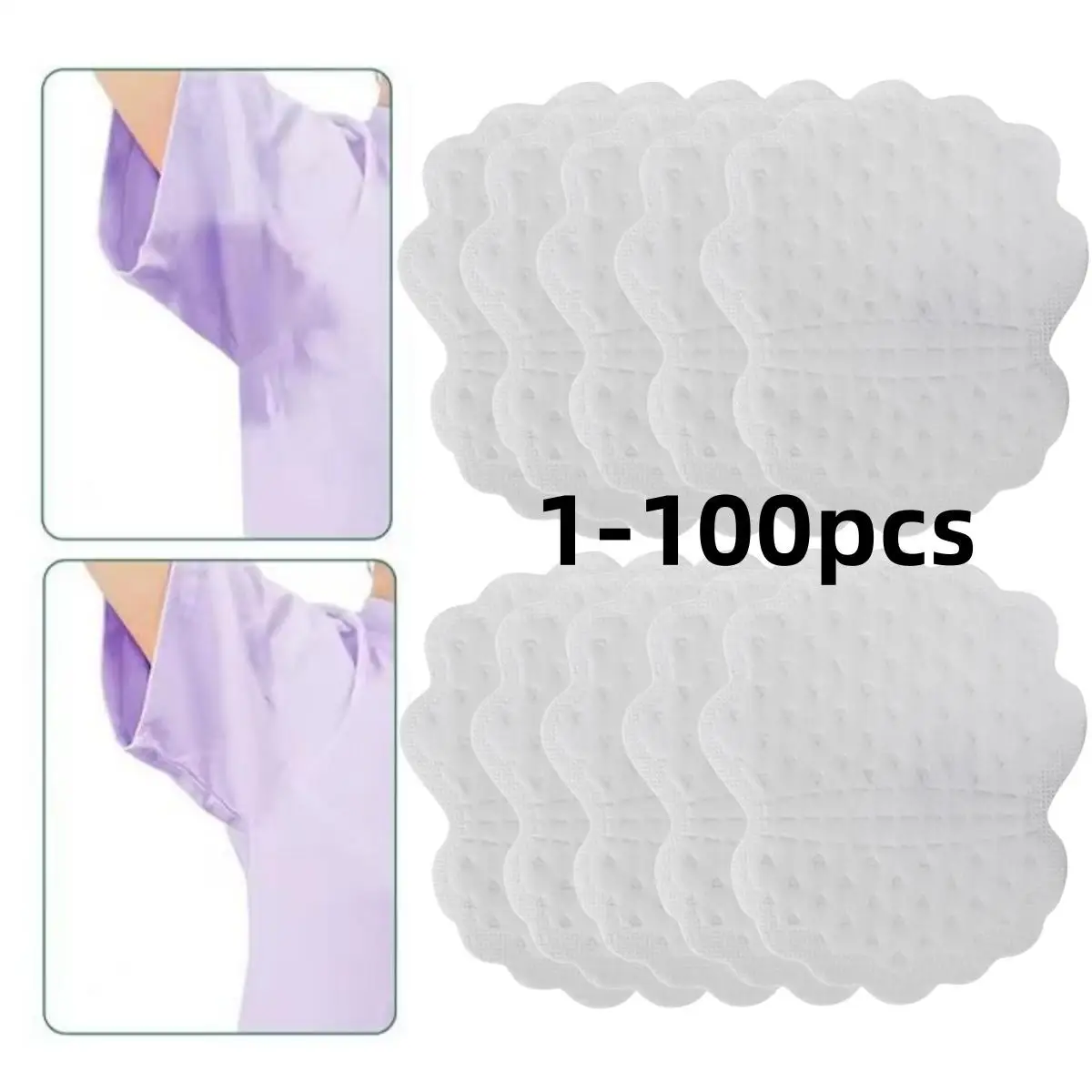 1-100PCS Disposable Sweat-absorbing Underarm Pads Anti Perspiration Deodorants Breathable Ultra-thin Sweat Pads