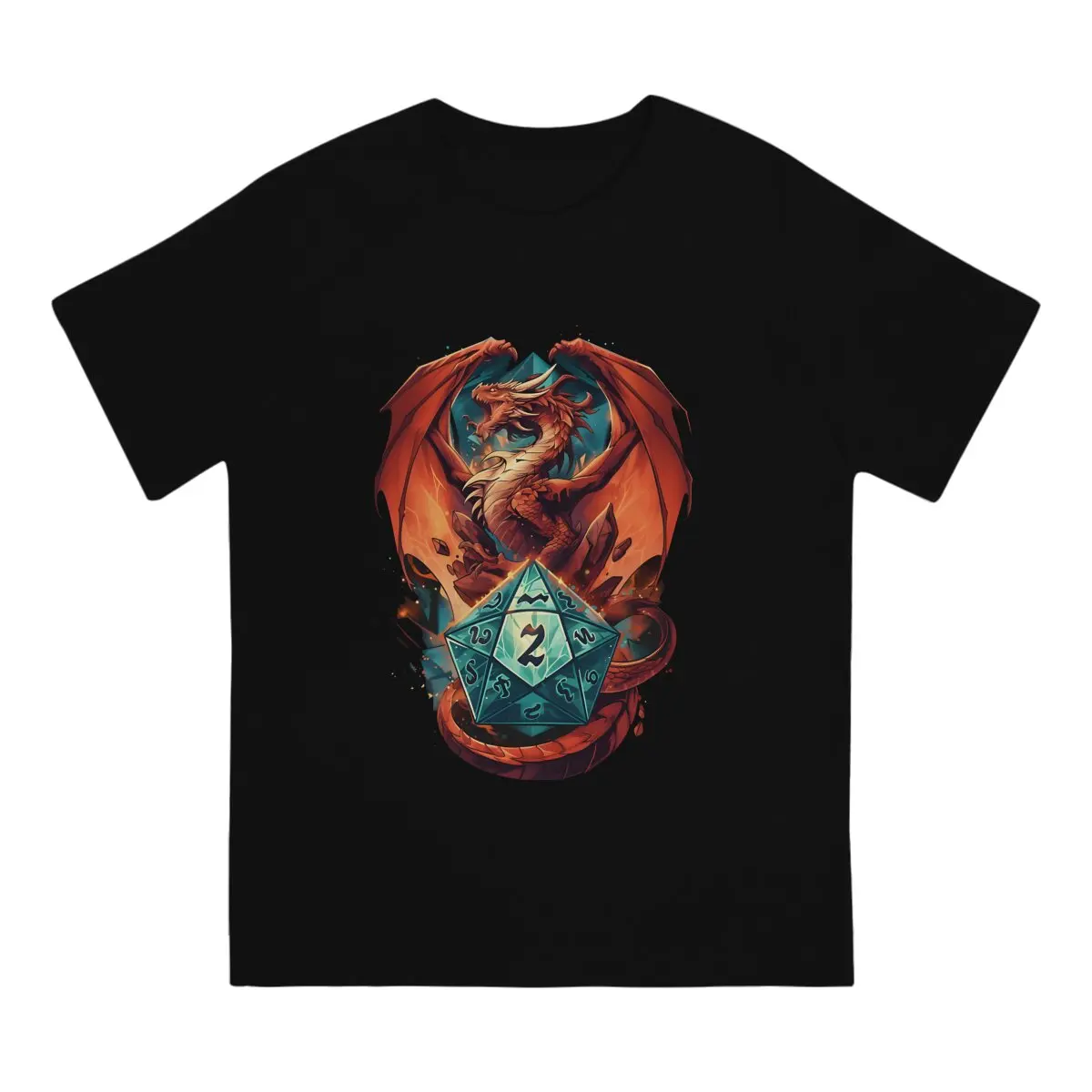 Men's T-Shirt Dice Novelty Pure Cotton Tees Short Sleeve Dungeons And Isometric Dragons T Shirt O Neck Clothes Printed