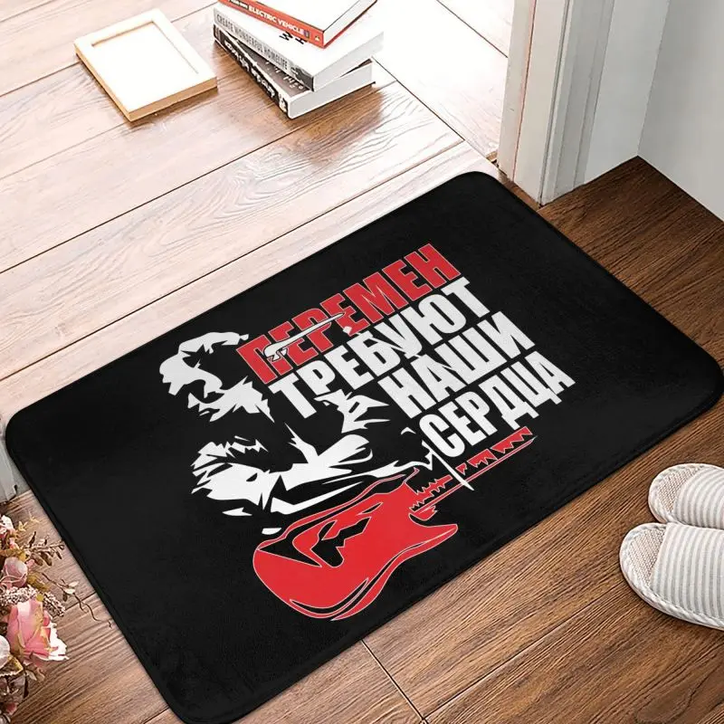 

Custom Viktor Tsoi Kino Doormat Non-Slip Entrance Bath Kitchen Door Floor Mats Russian Rock Band Legend Room Rug Carpet Footpad