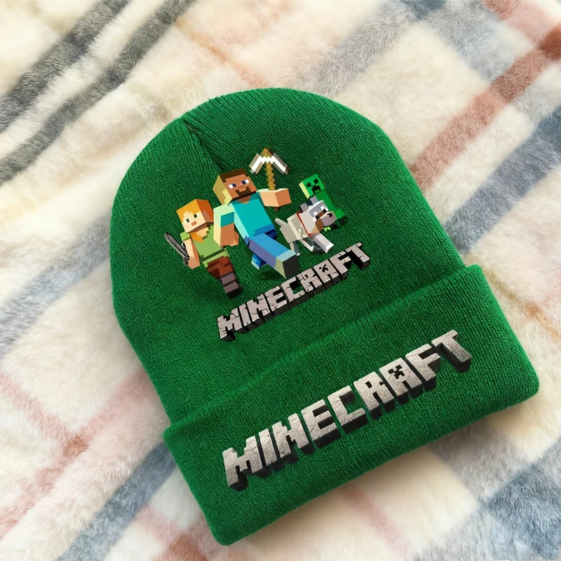 

Children Knitted Hats Woolly Cap Minecrafted Boys Girls Winter Outdoor Cycling Thermal Hat Fashion Casual Caps Winter Hats Gifts