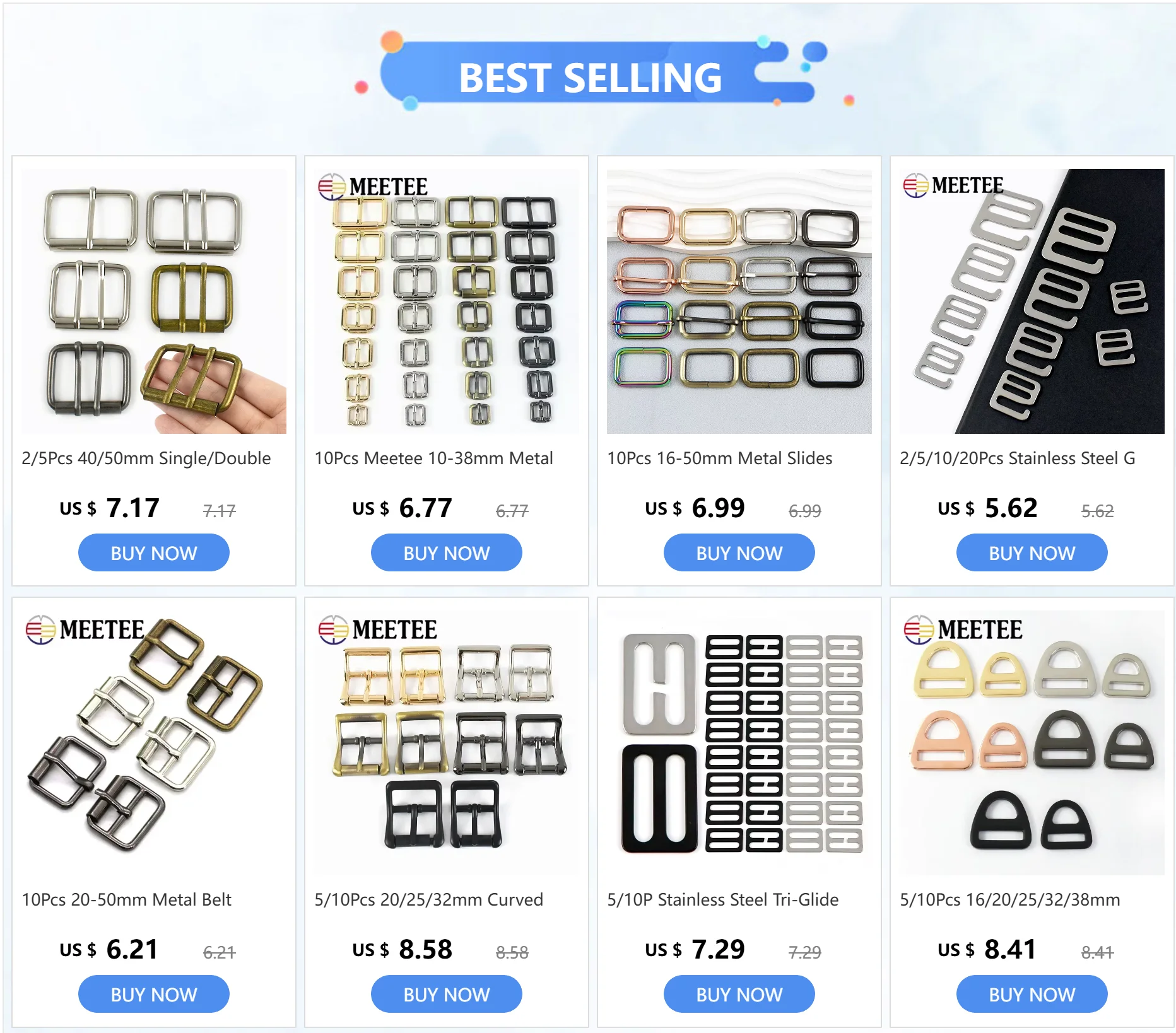 10 Stück 20–50 mm Metall-Gürtelschnallen, Ring, Tri-Glide-Dornschließe, Taschenriemen, rechteckig, zum Einstellen von Rollen, Schuhverschluss, DIY-Nähzubehör – Detail 1