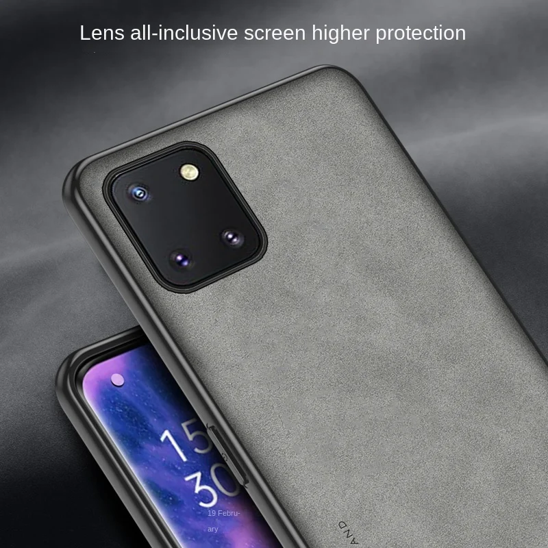 For Samsung Note 10 Lite N770F Case PU Leather Skin Hard Cover Matte Phone Case Silicone Bumper for Samsung Galaxy Note10 Lite