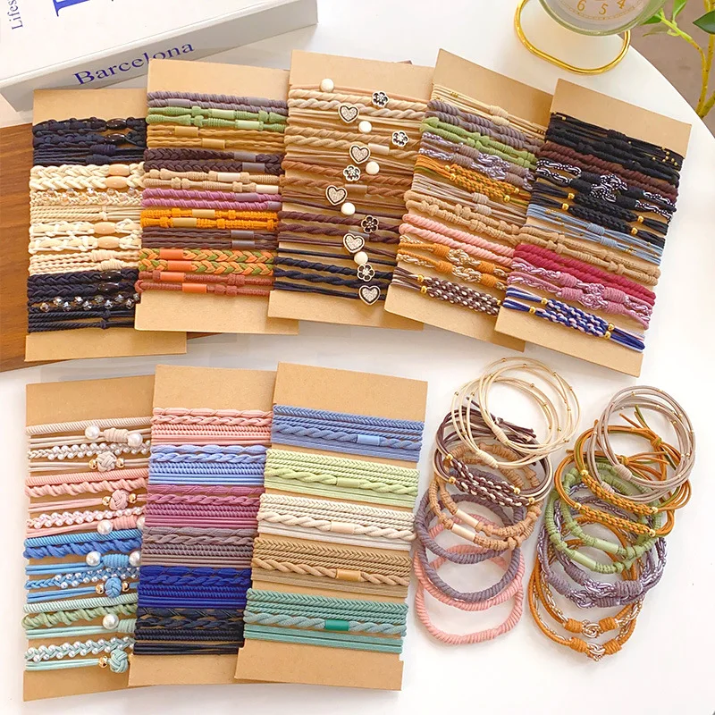 10/20/Set Korean Basic Elastic Hair Bands For Women High Elastic HairBand Hair Rope Scrunchies Ponytail Holder Hair Accessories