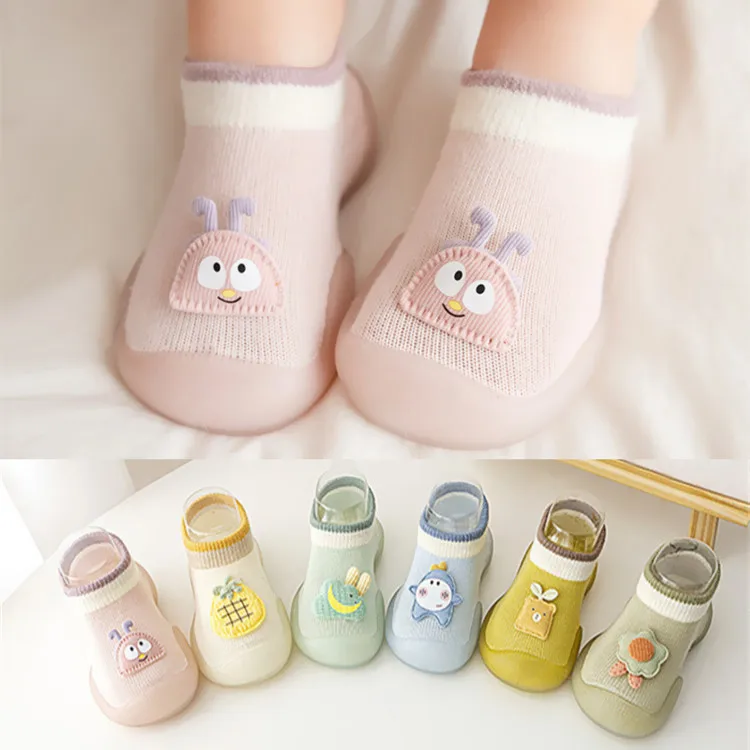 2026 baby socks shoes for spring autumn cute cat style cotton floor shoes soft botton anti-slip first walkers 0-3 years view 4