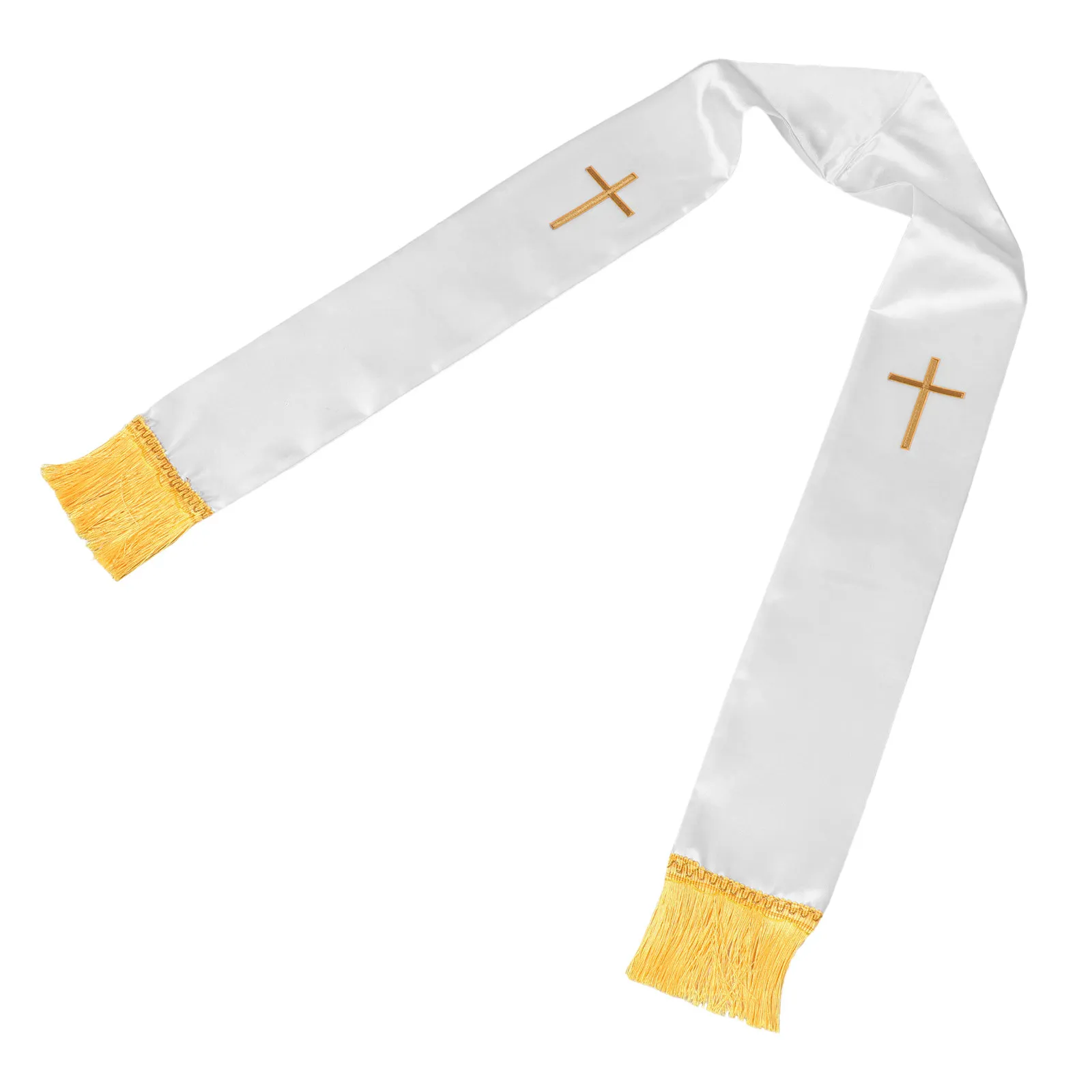 

Embroidered Clergy Stole Cross Embroidery 53 Inch Reversible Pastor Stole Tassels Church Wedding Priest Shawl Men Women