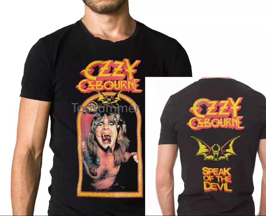 

Памятная футболка «Оззи Осборн» Black Sabbath Рубашка в стиле хэви-метал — футболка унисекс с принтом для уличной повседневной носки большого размера